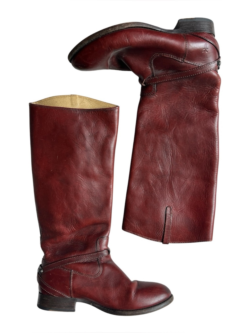 VINTAGE FRYE LINDSAY PLATE BOOTS RED WOMENS 8.5